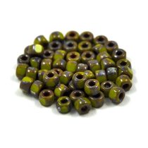 Matubo - 3-cut seedbead - olive picasso - 6/0