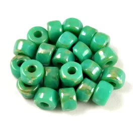   Matubo kásagyöngy - 3 oldalon csiszolt - Turquoise Green Travertin - 2/0