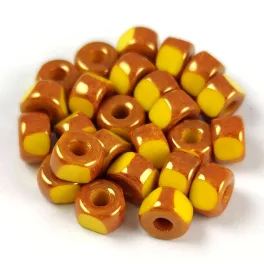   Matubo kásagyöngy - 3 oldalon csiszolt - Yellow  Peach Gold Luster - 2/0