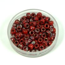 Matubo seedbead - dark red picasso - 7/0