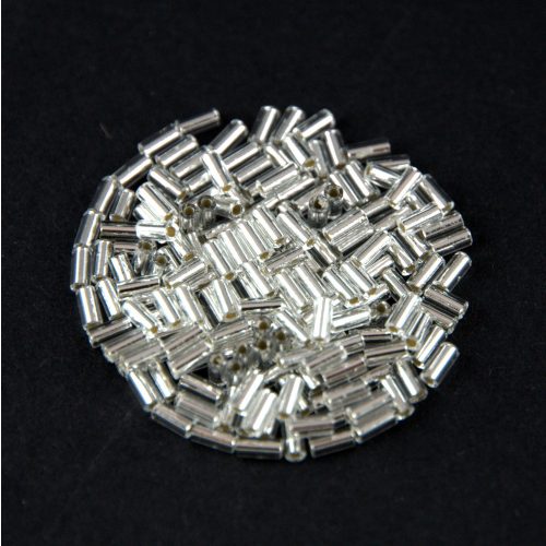 Miyuki Bugle Japanese Seed Bead - 1 - Silver Lined Crystal- 3mm
