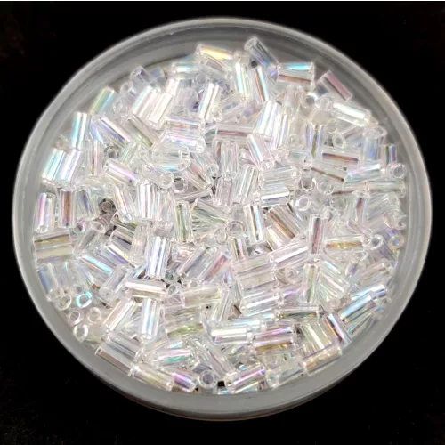 Miyuki Bugle Japanese Seed Bead - 250 - Crystal AB - 3mm