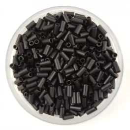   Miyuki Bugle Japanese Seed Bead - 401f - Opaque Matt Black - 3mm