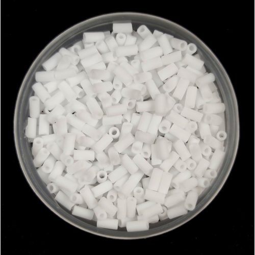 Miyuki Bugle Japanese Seed Bead - 402f - Opaque Frosted White - 3mm