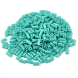   Miyuki Bugle Japanese Seed Bead - 412 - Opaque Turquoise Green - 3mm