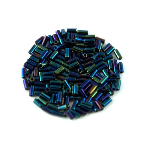 Miyuki Bugle Japanese Seed Bead - 452 - Metallic Dark Blue Iris - 3mm