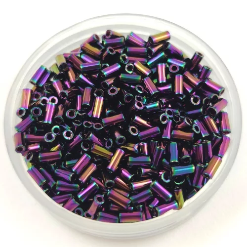 Miyuki Bugle Japanese Seed Bead - 454 - Metallic Purple Iris - 3mm
