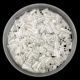   Miyuki Bugle Japanese Seed Bead - 528 - Pearl White Ceylon - 3mm