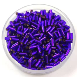   Miyuki Bugle Japanese Seed Bead - 1427 - Silver Lined Dark Cobalt - 3mm