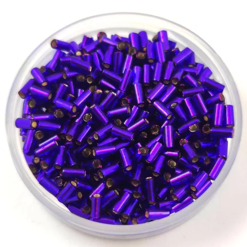 Miyuki Bugle Japanese Seed Bead - 1427 - Silver Lined Dark Cobalt - 3mm