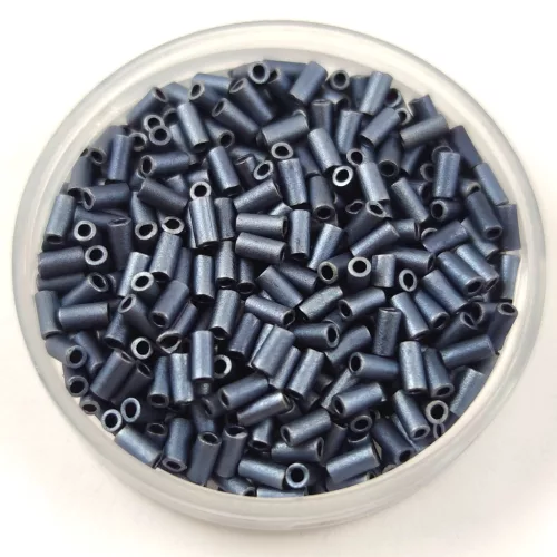 Miyuki Bugle Japanese Seed Bead - 2001 - Matte Metallic Gunmetal - 3mm