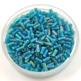   Miyuki Bugle Japanese Seed Bead - 2405fr - Frosted Teal AB - 3mm
