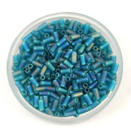 Miyuki Bugle Japanese Seed Bead - 2406fr - Frosted Teal AB - 3mm