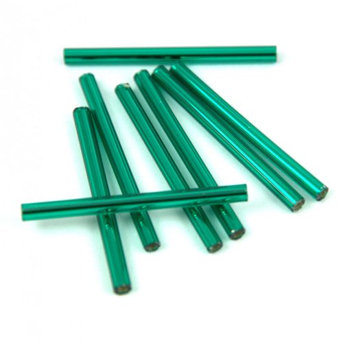 Miyuki Bugle Bead - Silver Lined Emerald - 30mm