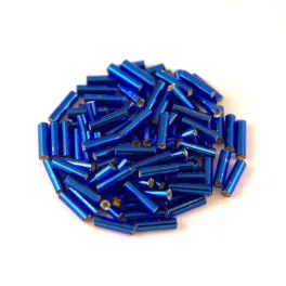   Miyuki Bugle Japanese Seed Bead - 20 - Silver Lined Cobalt - 6mm
