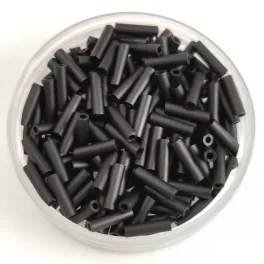   Miyuki Bugle Japanese Seed Bead - 401f - Opaque Matt Black - 6mm