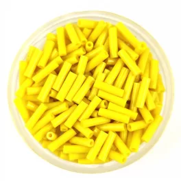 Miyuki Bugle Japanese Seed Bead - 404 - Opaque Yellow - 6mm