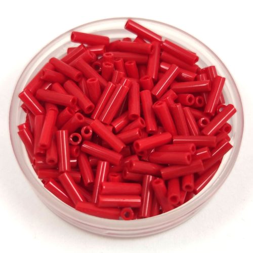 Miyuki Bugle Japanese Seed Bead - 408 - Opaque Red - 6mm