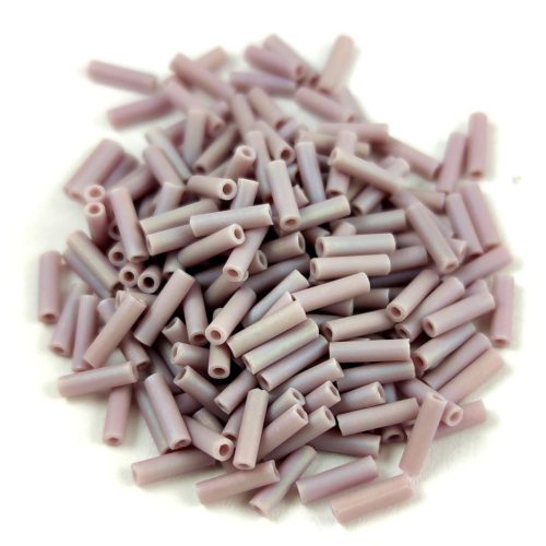 Miyuki Bugle Japanese Seed Bead - 410fr - Opaque Mauve Matt AB - 6mm