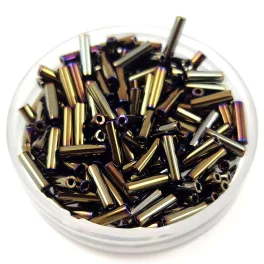   Miyuki Bugle Japanese Seed Bead - 458 - Metallic Brown Iris - 6mm