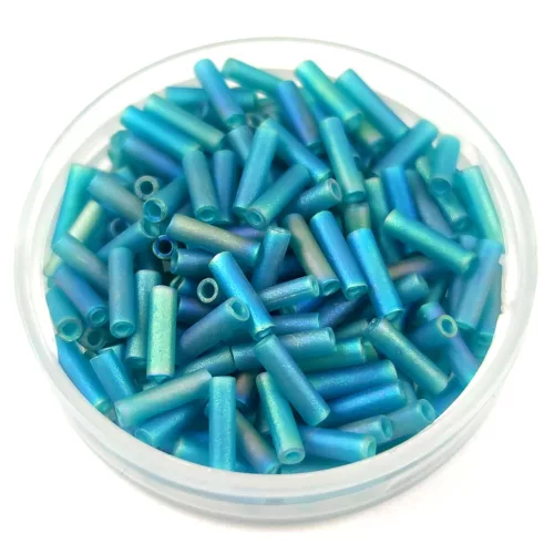 Miyuki szalmagyöngy - 2405fr - Matt Transparent Teal AB - 6mm