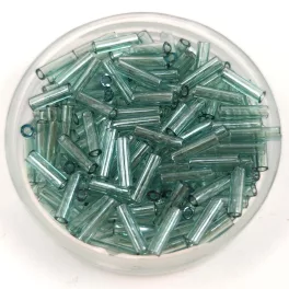   Miyuki Bugle Japanese Seed Bead - 2445 - Crystal Sea Foam Luster - 6mm