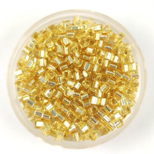 Miyuki Cube Japanese Glass Bead - 3 - Silver Lined Gold - 1.8mm