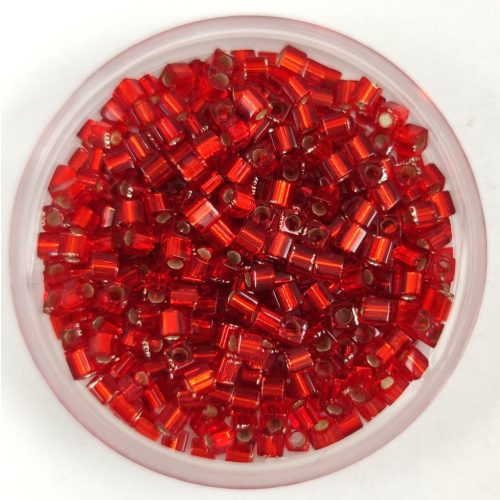 Miyuki Cube Japanese Glass Bead - 10 - Silver Lined Red - 1.8mm