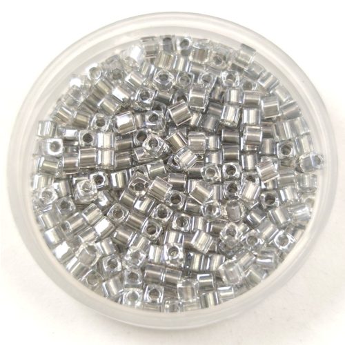 Miyuki Cube Japanese Glass Bead - 242 - Metallic Silver Lined Crystal - 1.8mm