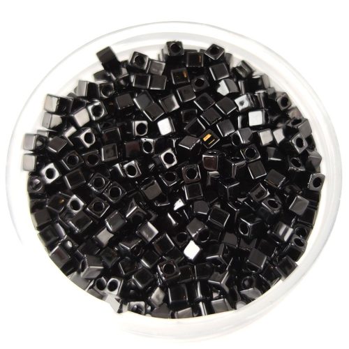 Miyuki Cube Japanese Glass Bead - 401 - Opaque Black - 1.8mm