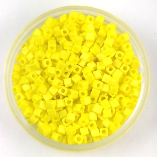 Miyuki Cube Japanese Glass Bead - 404fr - Matt Yellow AB - 1.8mm