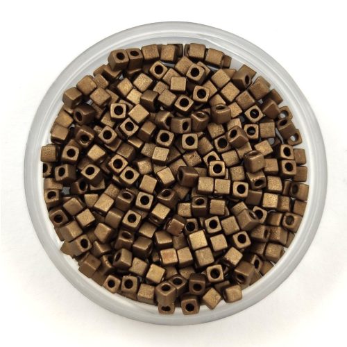 Miyuki Cube Japanese Glass Bead - 2006 - Matte Metallic Bronze - 1.8mm