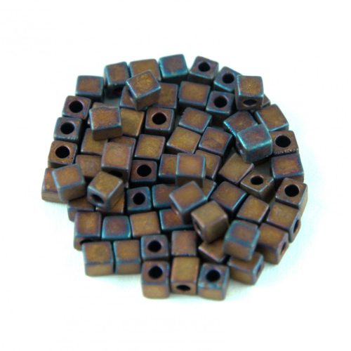Miyuki kocka gyöngy - 2005 - Matte Metallic Copper Iris - 3mm