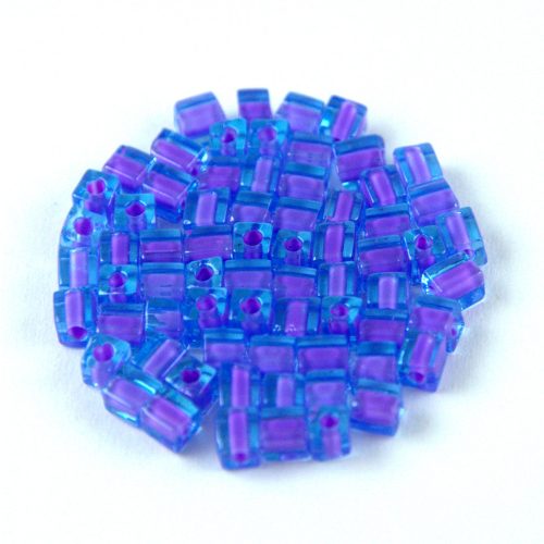 Miyuki Cube Japanese Glass Bead - 2640 - Lavender Lined Blue - 3mm