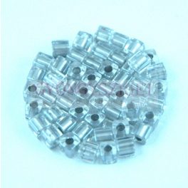   Miyuki kocka gyöngy - 0242 - Sparkling Pewter Lined Crystal - 4mm