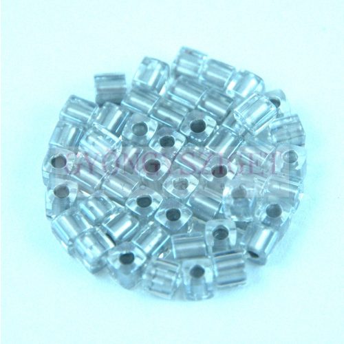 Miyuki kocka gyöngy - 0242 - Sparkling Pewter Lined Crystal - 4mm