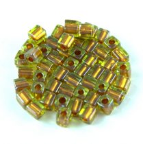   Miyuki kocka gyöngy - 2631 - Sparkling Copper Lined Chartreuse - 4mm