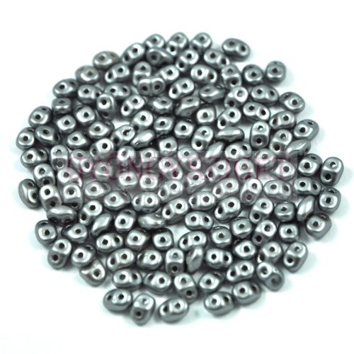 Miniduo gyöngy 2.5x4mm pastel silver