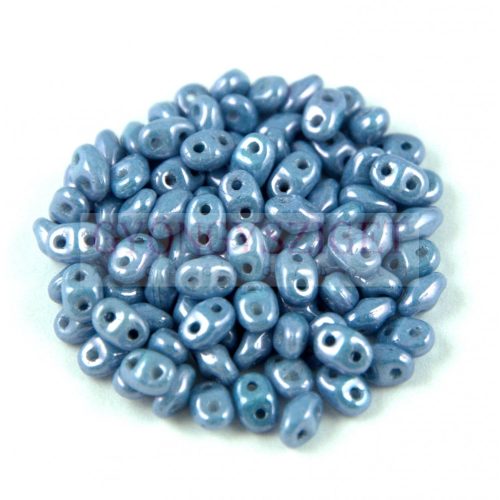Miniduo gyöngy white blue marble 2.5x4mm