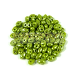 Miniduo gyöngy green pea luster 2.5x4mm
