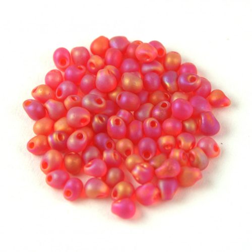 Miyuki drop gyöngy -140fr - Frosted Rainbow Orange Red - 3.4mm