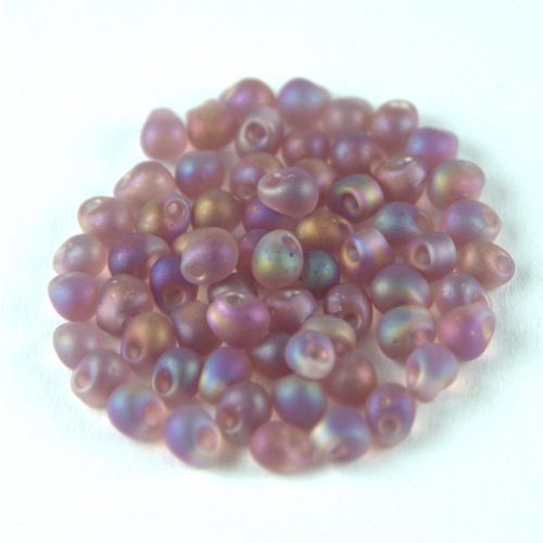 Miyuki Drop Japanese Seed Bead - Frosted Rainbow Amethyst - size: 3,4mm
