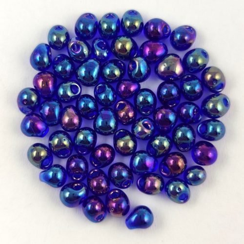 Miyuki Drop Japanese Seed Bead - Transparent Cobalt AB - size: 3,4mm