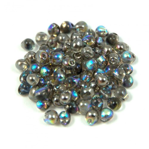 Miyuki Drop Japanese Seed Bead - 55024 - crystal graphite rainbow - size: 3,4mm