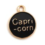 Medál - Csillagjegy - Bak - arany fekete színű - 12x15mm