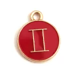 Pendant - Zodiac Sign - Gemini -  Black Gold Colour - 12x15mm