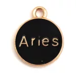 Pendant - Zodiac Sign - Aries -  Black Gold Colour - 12x15mm