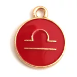 Pendant - Zodiac Sign - Libra -  Black Gold Colour - 12x15mm