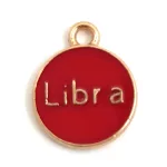 Pendant - Zodiac Sign - Libra -  Black Gold Colour - 12x15mm