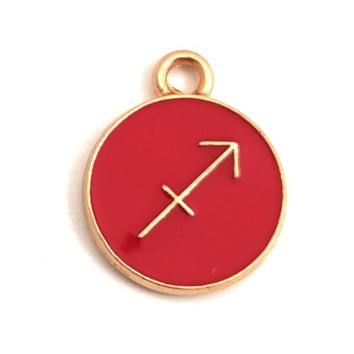 Pendant - Zodiac Sign - Sagitarius -  Red Gold Colour - 12x15mm